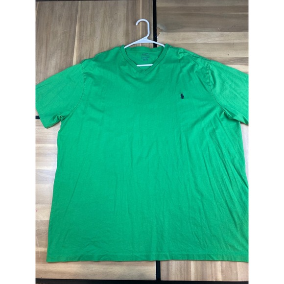 Ralph Lauren Men Green V Neck T Shirt Pony Logo Size 3XL - Picture 2 of 7